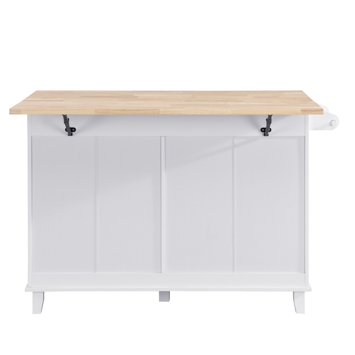 Dining Table | Farmhouse Kitchen Island Set with Drop Leaf and 2 Seatings,Dining Table Set with Storage Cabinet, Drawers and Towel Rack, White+Rustic Brown | casafoyer.myshopify.com