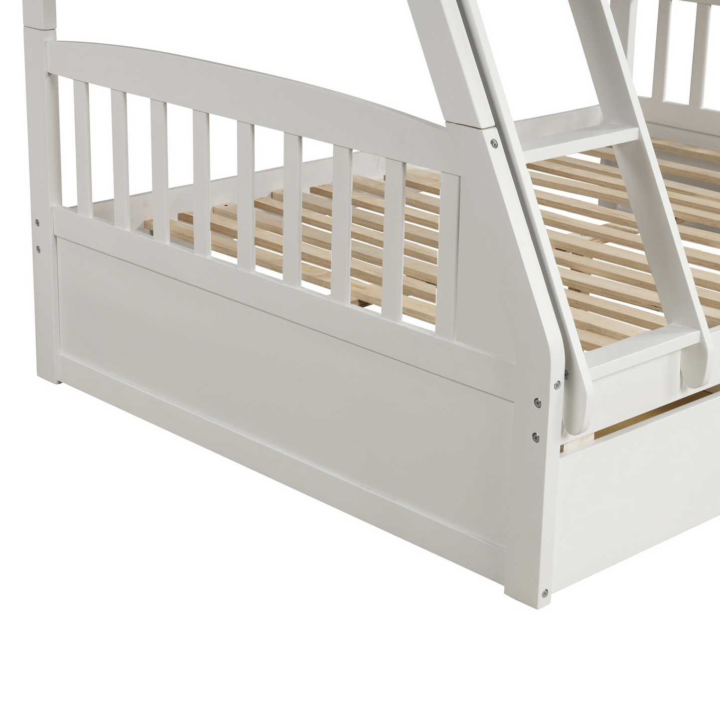 Sofa & Chair sets | Solid Wood Twin Over Full Bunk Bed with Two Storage Drawers, White | casafoyer.myshopify.com