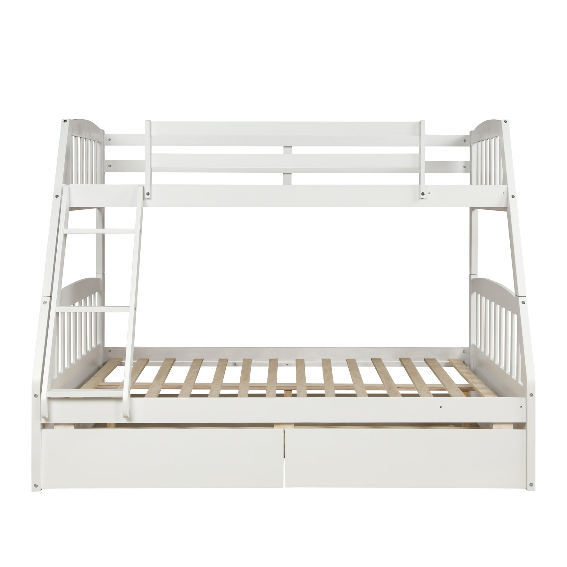 Sofa & Chair sets | Solid Wood Twin Over Full Bunk Bed with Two Storage Drawers, White | casafoyer.myshopify.com