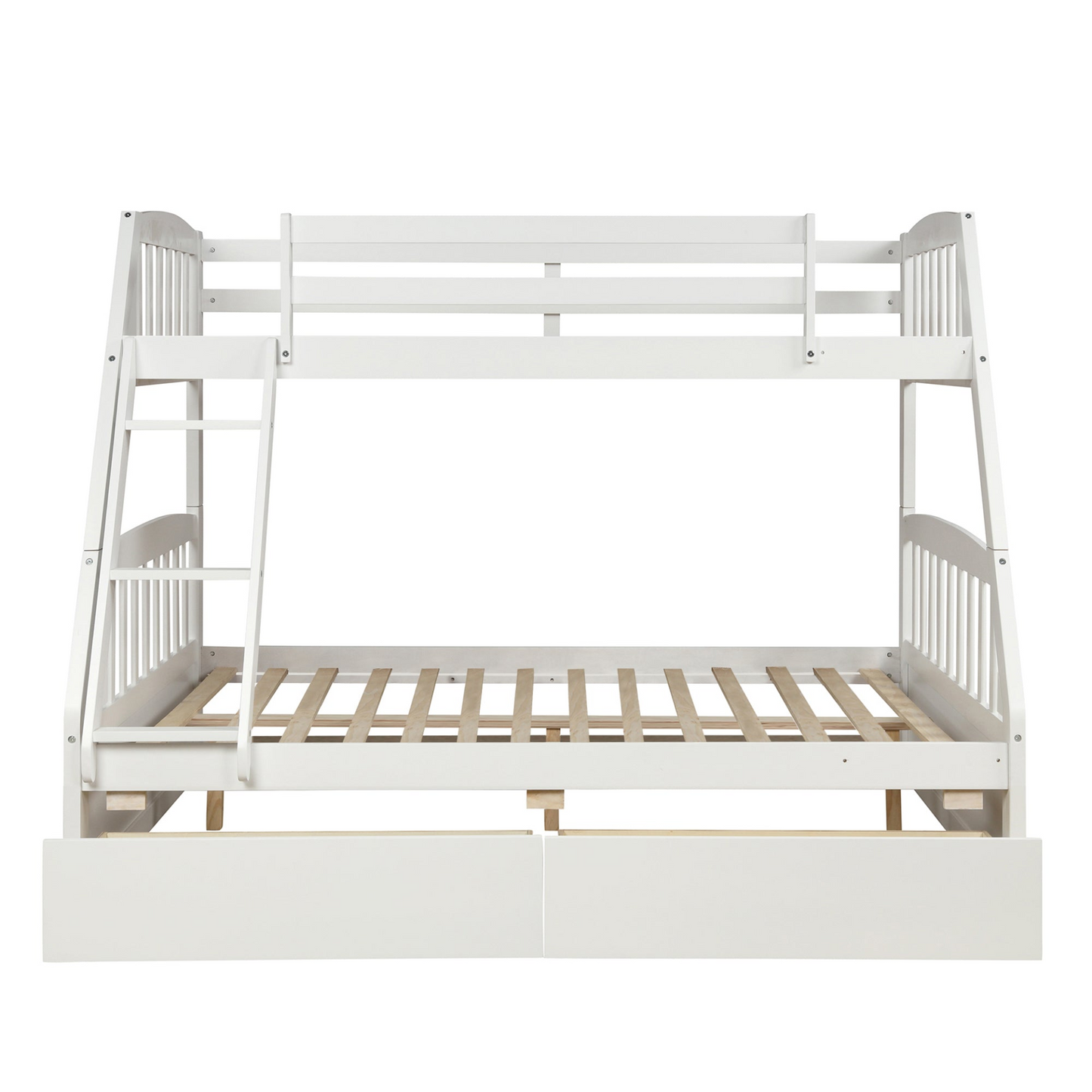 Sofa & Chair sets | Solid Wood Twin Over Full Bunk Bed with Two Storage Drawers, White | casafoyer.myshopify.com