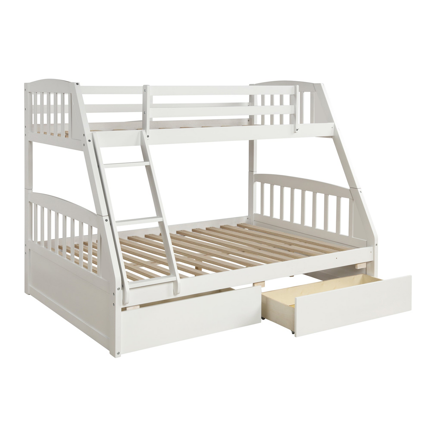 Sofa & Chair sets | Solid Wood Twin Over Full Bunk Bed with Two Storage Drawers, White | casafoyer.myshopify.com