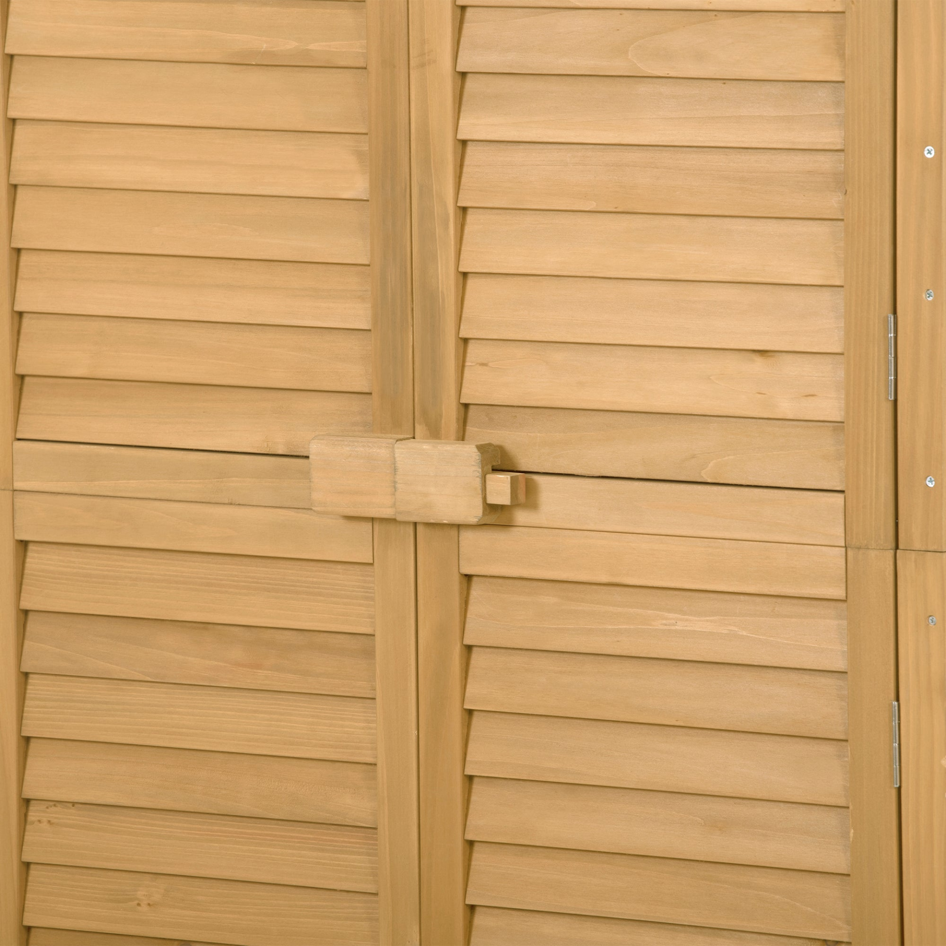 Patio Furntiure Sets | Wooden Garden Shed 3-tier Patio Storage Cabinet Outdoor Organizer Wooden Lockers with Fir Wood (Natural Wood Color -Shutter Design) | casafoyer.myshopify.com