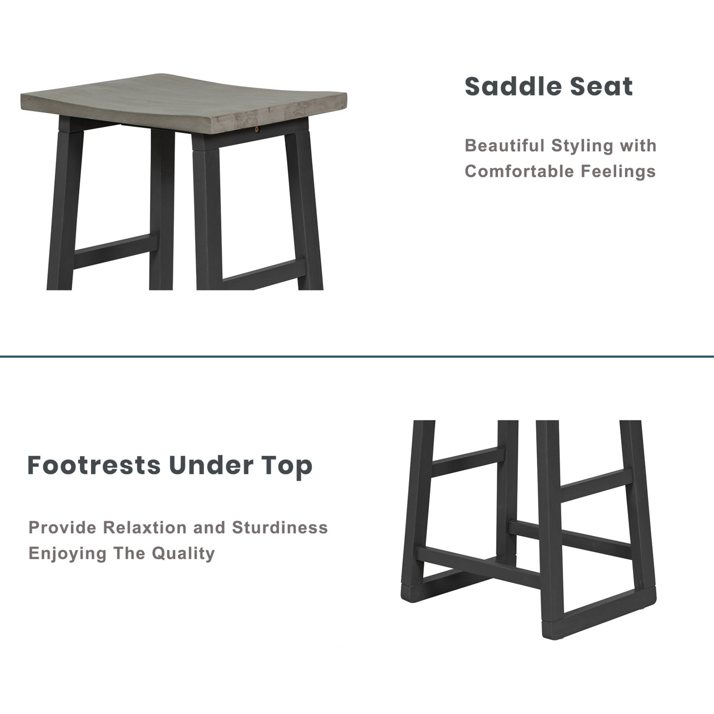 Dining Table | Rustic Counter Height 5-Piece Dining Set, Wood Console Table Set with 4 Stools for Small Places,Grey | casafoyer.myshopify.com