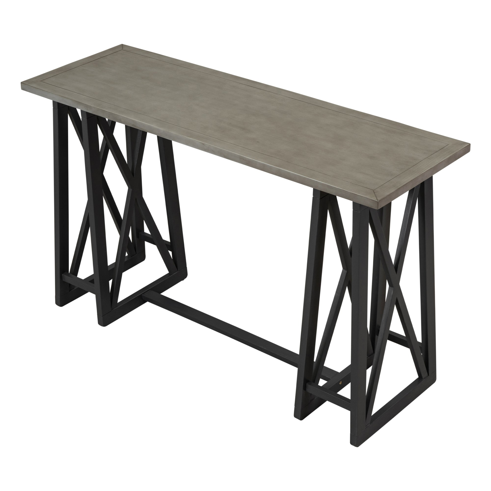 Dining Table | Rustic Counter Height 5-Piece Dining Set, Wood Console Table Set with 4 Stools for Small Places,Grey | casafoyer.myshopify.com