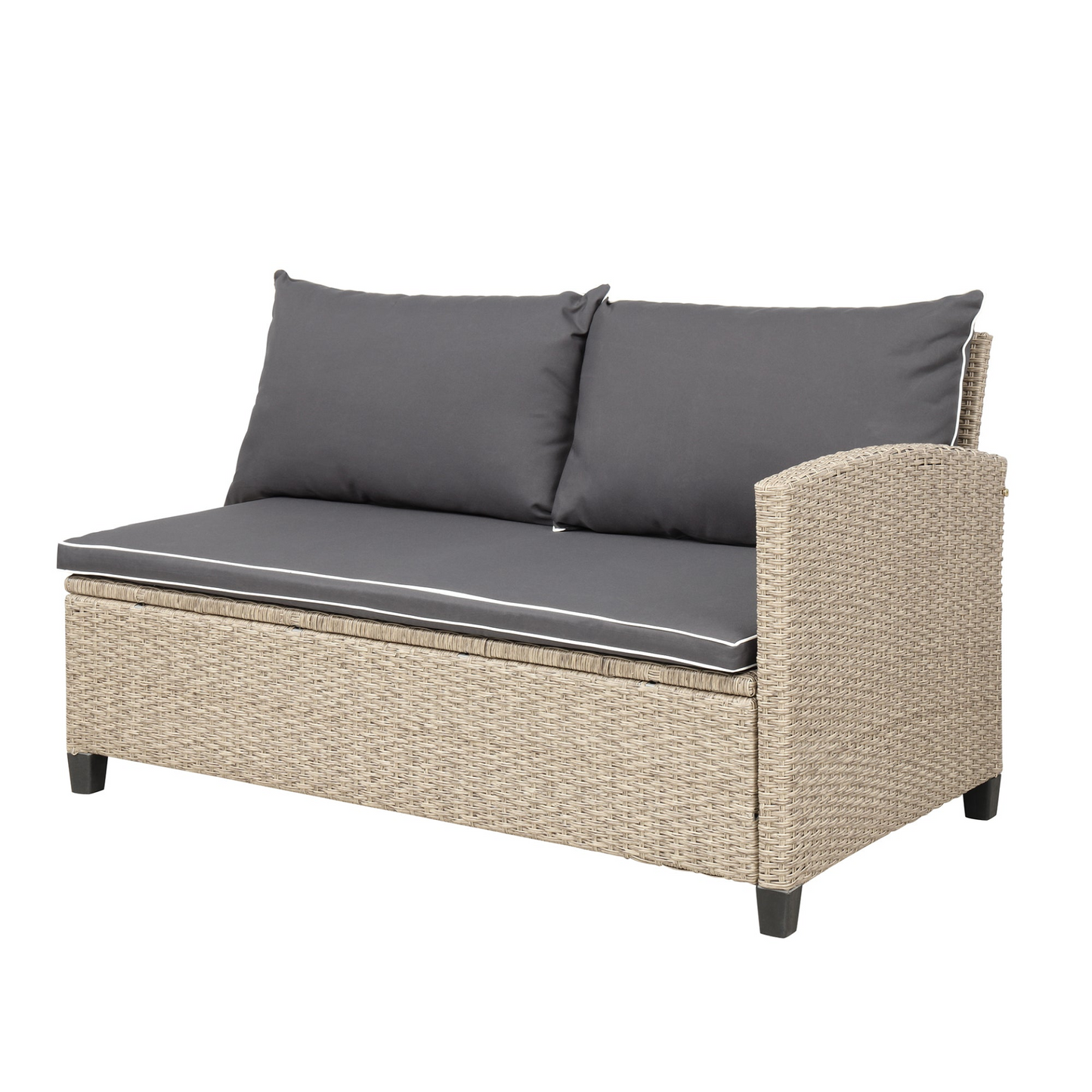 Patio Furntiure Sets | 6-Piece Patio Furniture Set Outdoor Wicker Rattan Sectional Sofa with Table and Benches for Backyard, Garden, Poolside | casafoyer.myshopify.com