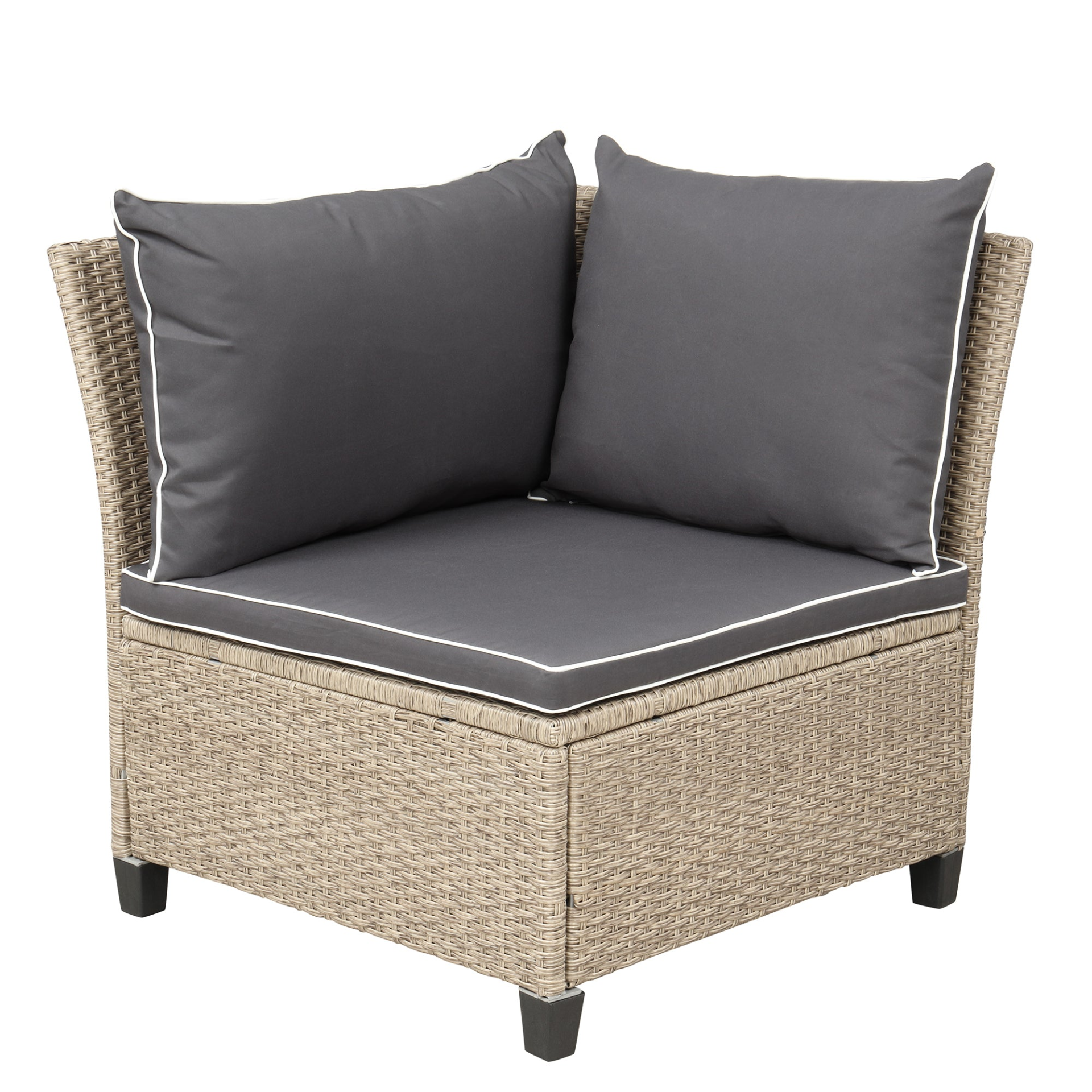 Patio Furntiure Sets | 6-Piece Patio Furniture Set Outdoor Wicker Rattan Sectional Sofa with Table and Benches for Backyard, Garden, Poolside | casafoyer.myshopify.com