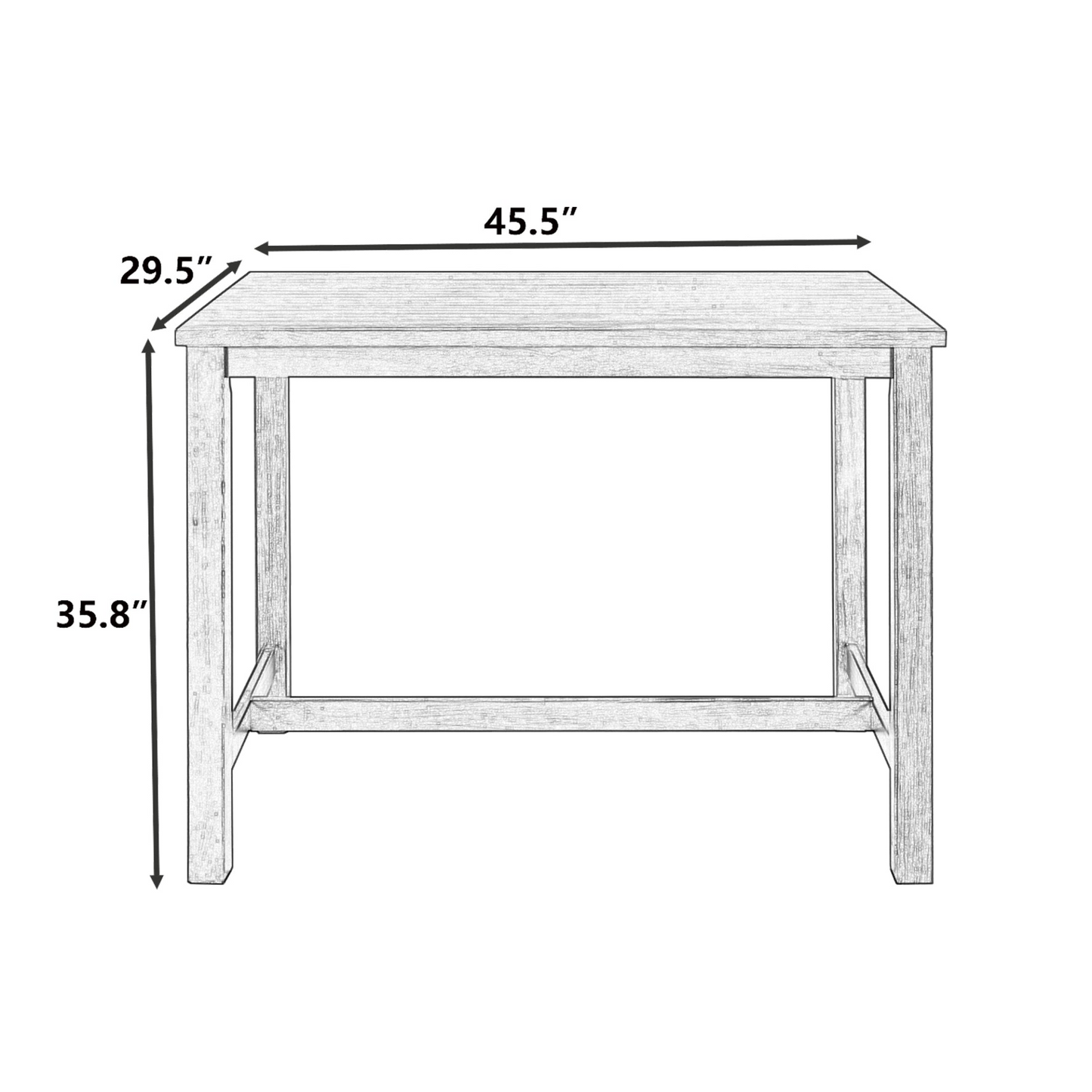 Dining Table | Rustic Wooden Counter Height Dining Table for Small Places, Espresso | casafoyer.myshopify.com