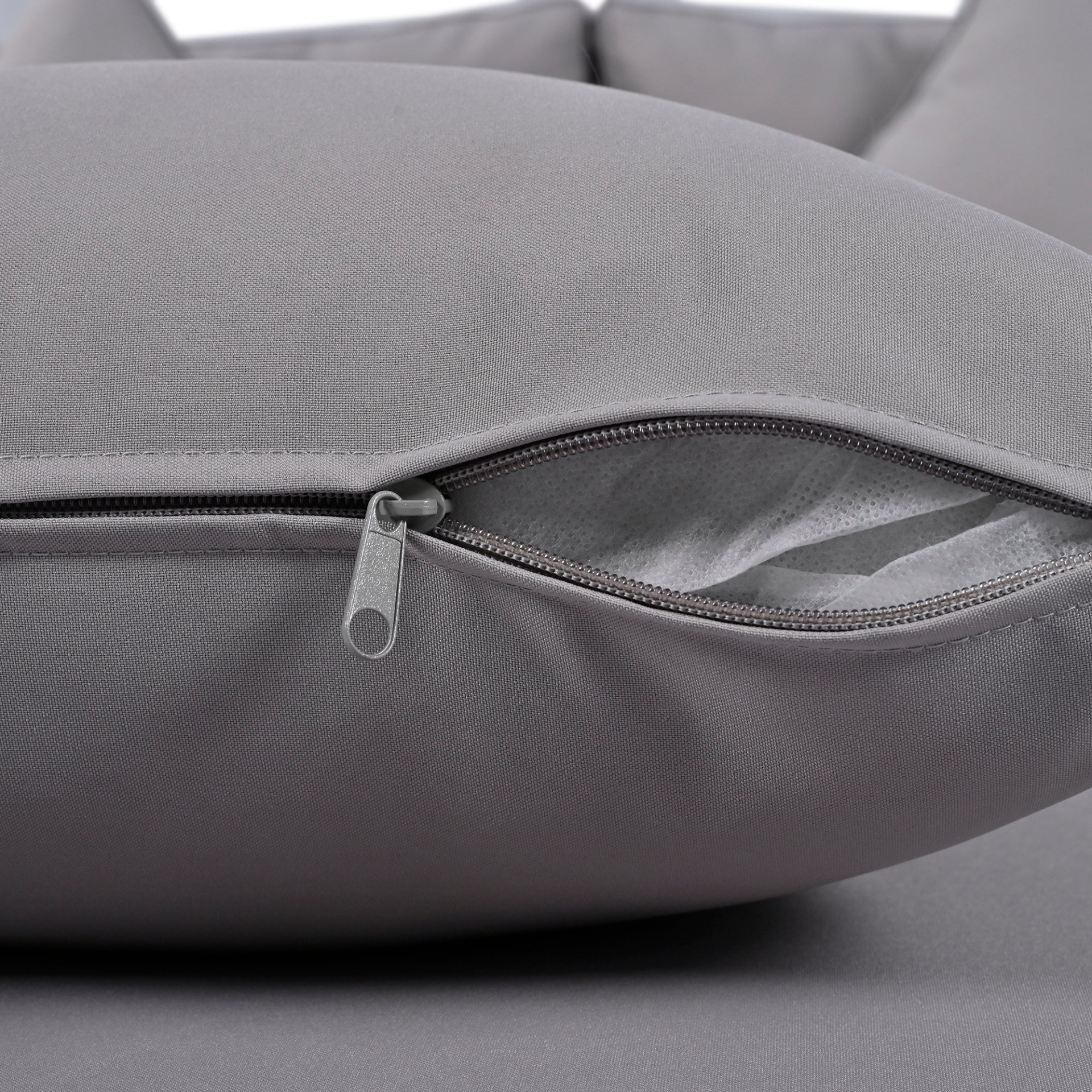 Patio Furntiure Sets | Outdoor Patio Daybed, Woven Nylon Rope Backrest with Washable Cushions for Balcony, Poolside, Set for 2 Person, Gray | casafoyer.myshopify.com