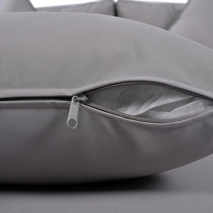 Patio Furntiure Sets | Outdoor Patio Daybed, Woven Nylon Rope Backrest with Washable Cushions for Balcony, Poolside, Set for 2 Person, Gray | casafoyer.myshopify.com