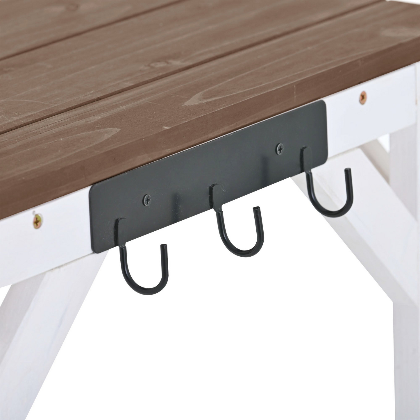 [product_type] | 64.6" Large Outdoor Potting Bench, Garden Potting Table, Wood Workstation with 6-Tier Shelves, Large Tabletop and Side Hook for Mudroom, Backyard,White | casafoyer.myshopify.com