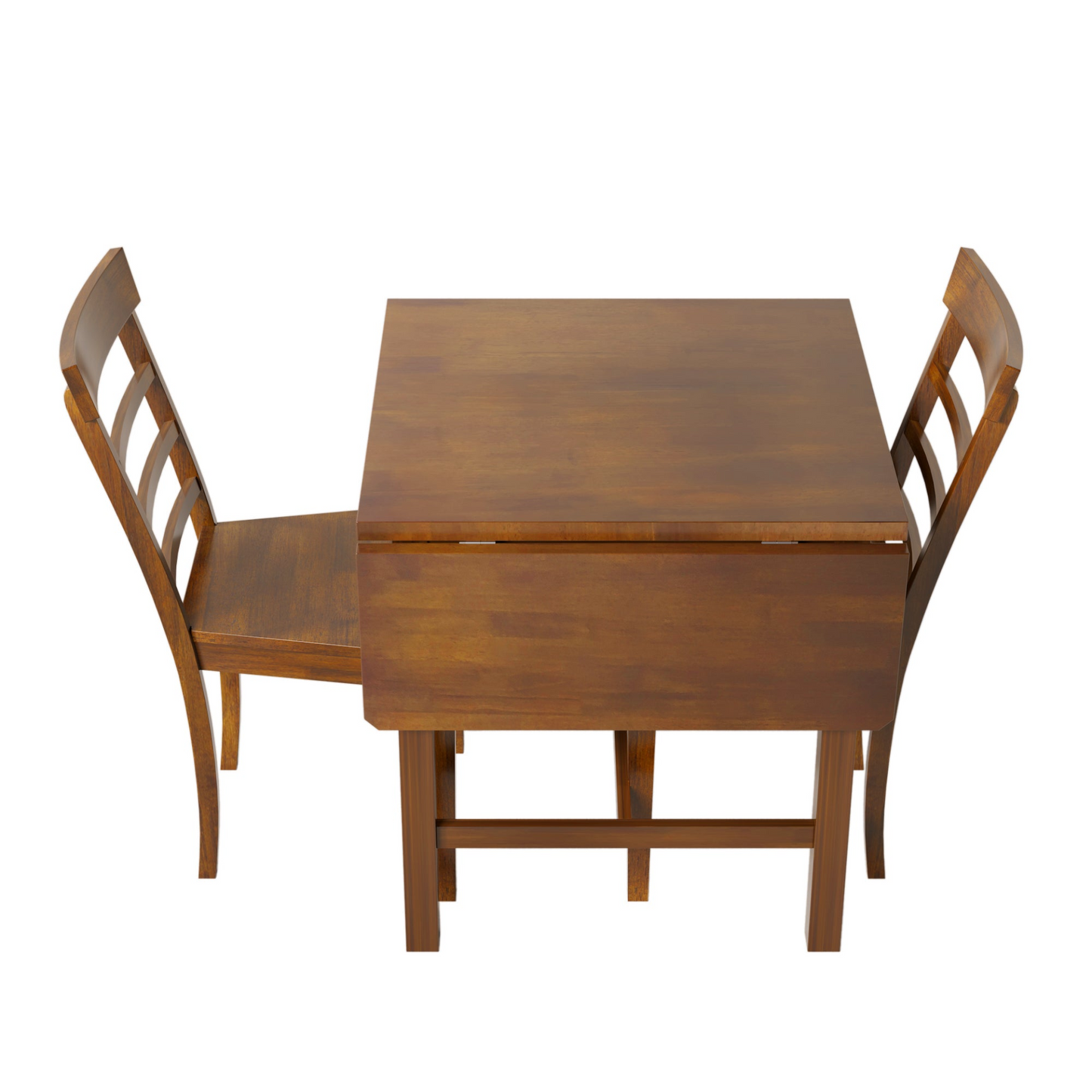 Dining Table | 5-Piece Wood Square Drop Leaf Breakfast Nook Extendable Dining Table Set with 4 Ladder Back Chairs, Brown | casafoyer.myshopify.com