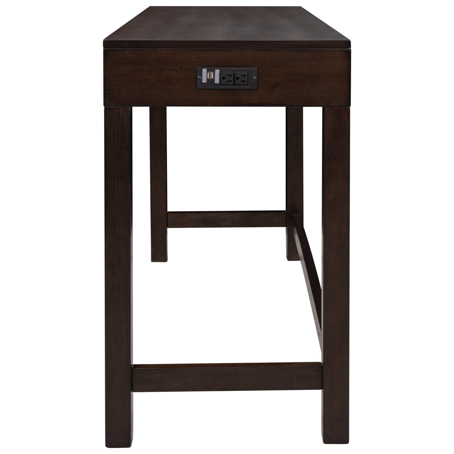 TABLE | 4-Piece Counter Height Table Set with Socket and Leather Padded Stools, Espresso | casafoyer.myshopify.com