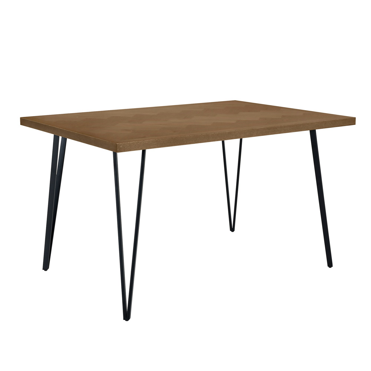 Dining Table | Modern 6-Piece Dining Table Set with V-Shape Metal Legs, Wood Kitchen Table Set with 4 Upholstered Chairs and Bench for 6, Brown | casafoyer.myshopify.com