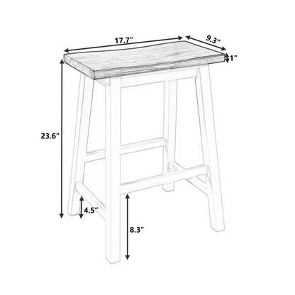 Stool | Farmhouse Rustic 2-piece Counter Height Wood Kitchen Dining Stools for Small Places, Gray | casafoyer.myshopify.com