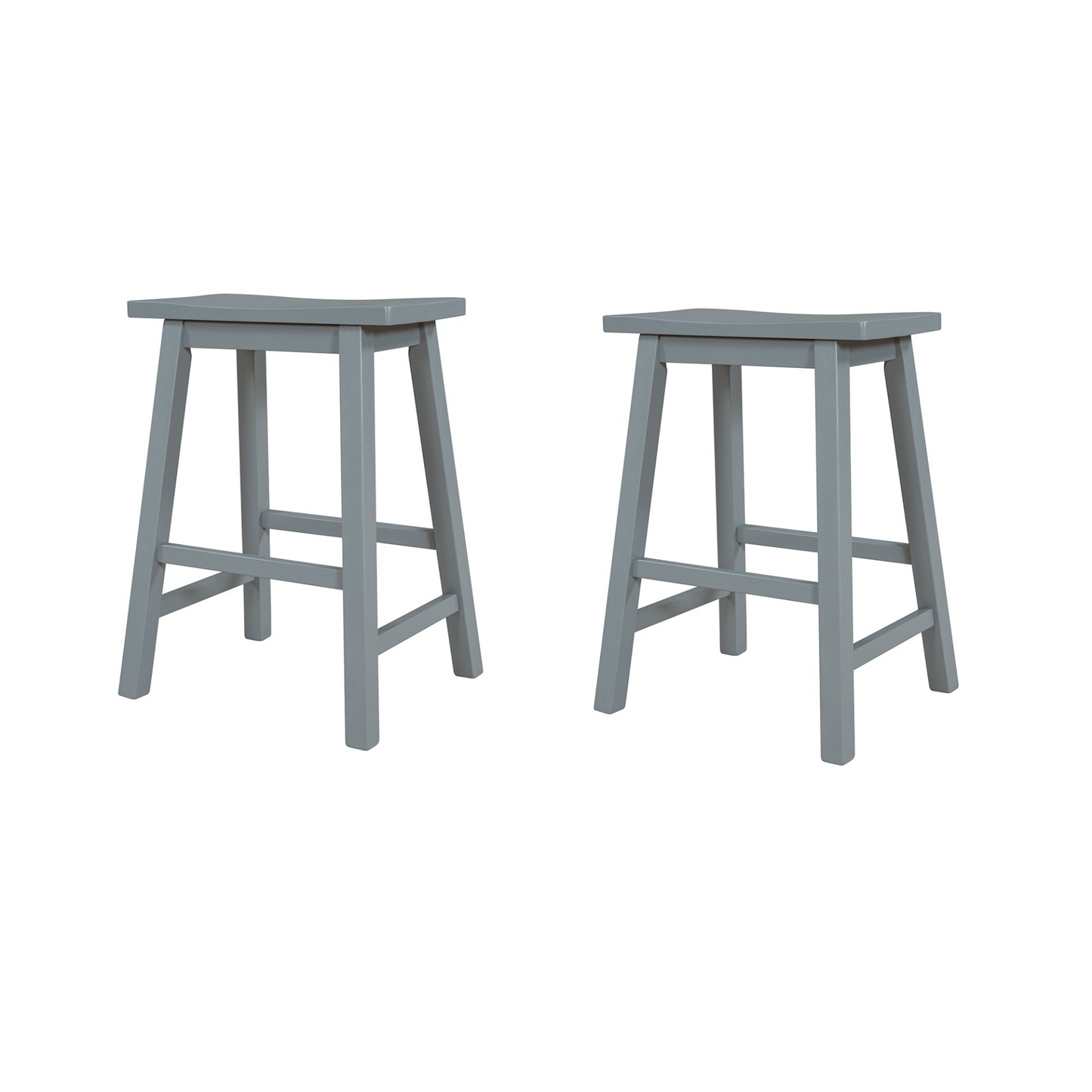 Stool | Farmhouse Rustic 2-piece Counter Height Wood Kitchen Dining Stools for Small Places, Gray | casafoyer.myshopify.com