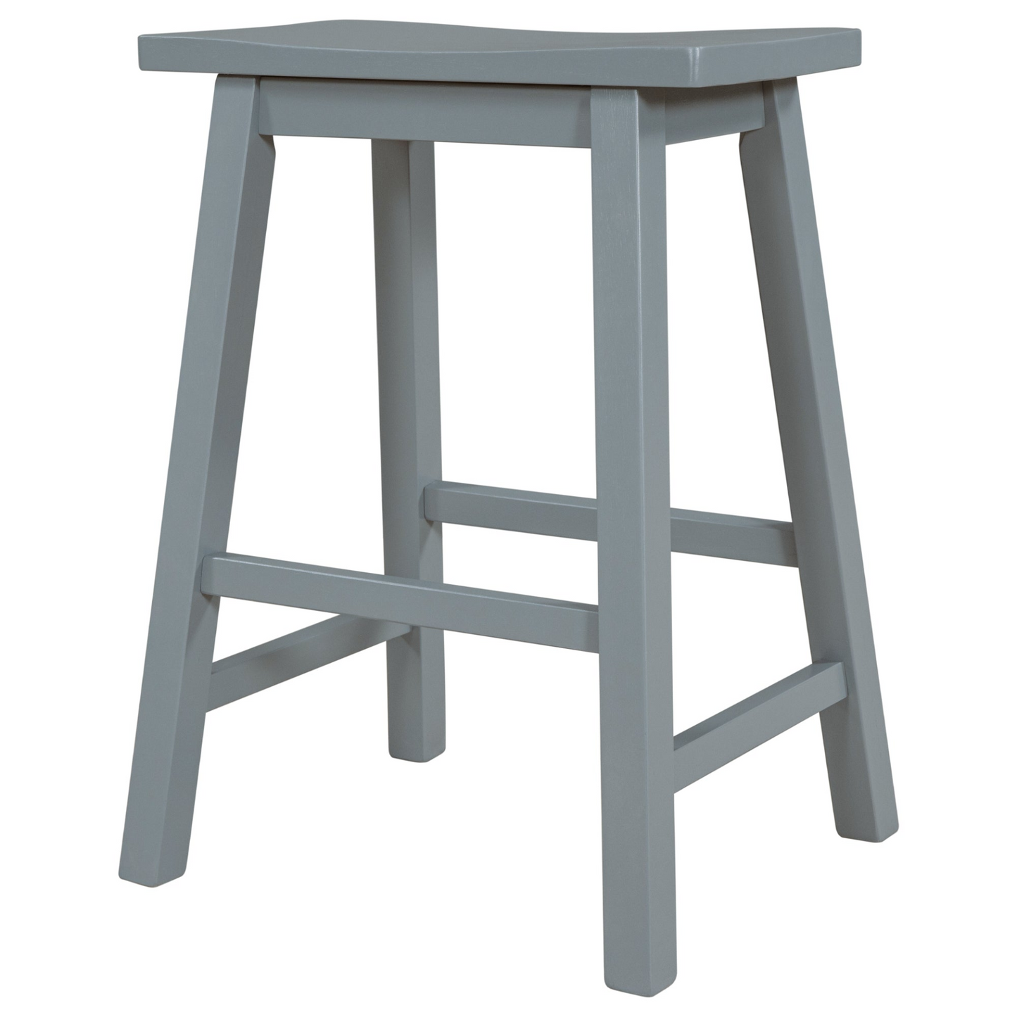 Stool | Farmhouse Rustic 2-piece Counter Height Wood Kitchen Dining Stools for Small Places, Gray | casafoyer.myshopify.com