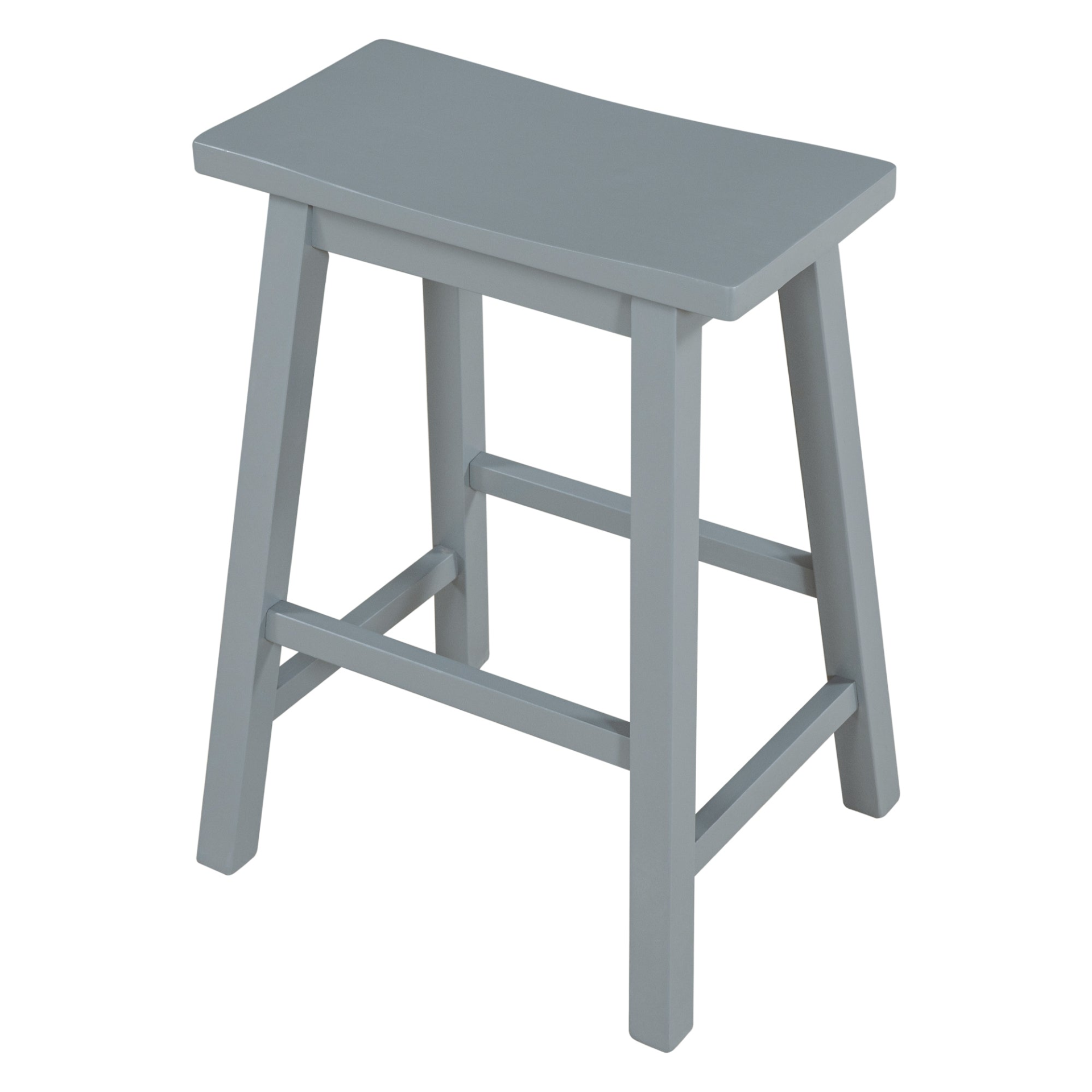 Stool | Farmhouse Rustic 2-piece Counter Height Wood Kitchen Dining Stools for Small Places, Gray | casafoyer.myshopify.com