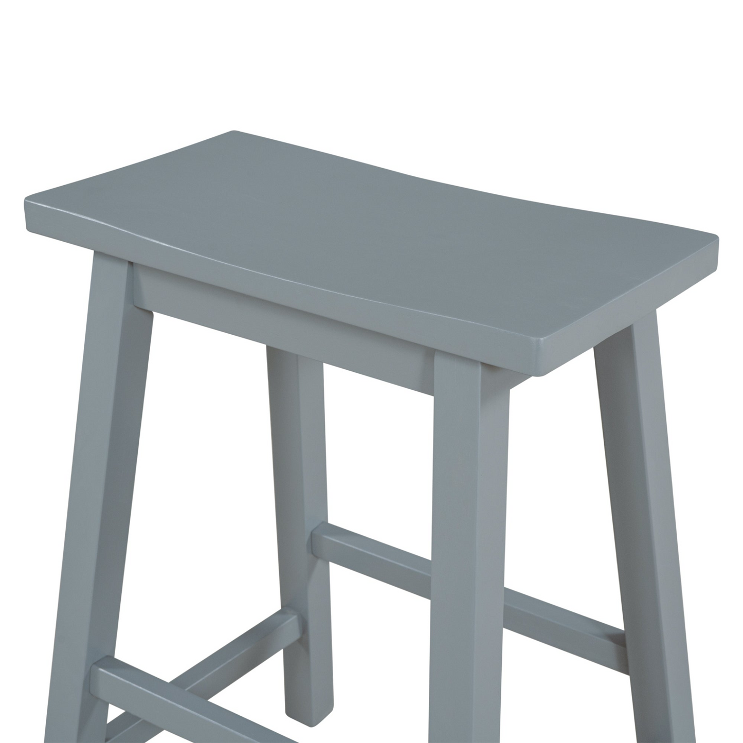 Stool | Farmhouse Rustic 2-piece Counter Height Wood Kitchen Dining Stools for Small Places, Gray | casafoyer.myshopify.com