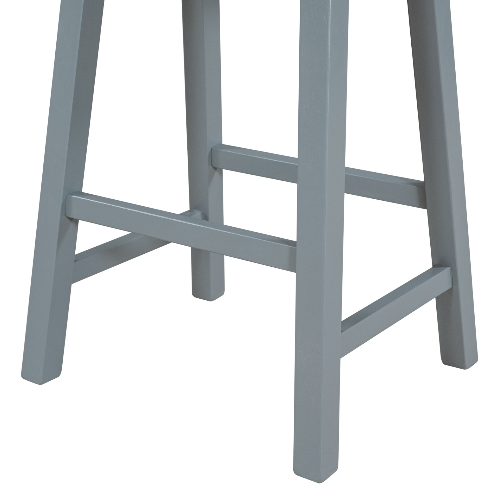 Stool | Farmhouse Rustic 2-piece Counter Height Wood Kitchen Dining Stools for Small Places, Gray | casafoyer.myshopify.com