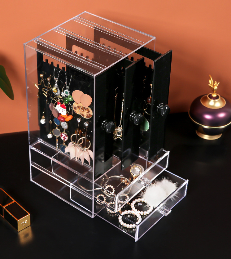 Jewelry Storage | CasaFoyer Acrylic Transparent Jewelry & cosmetic Storage Box with Drawers | casafoyer.myshopify.com