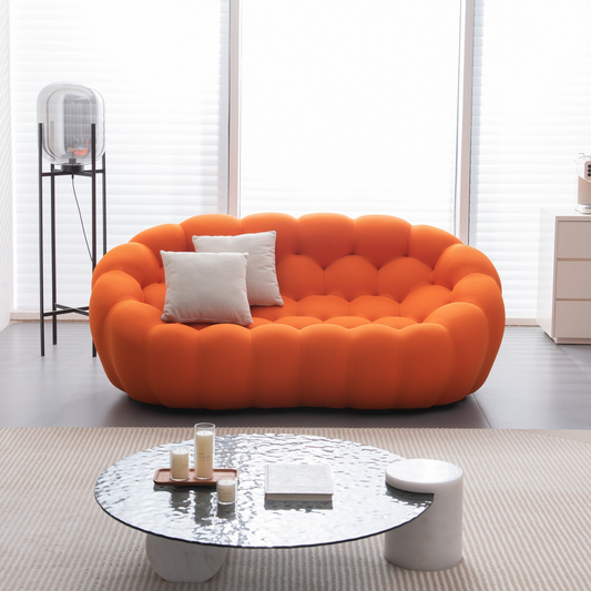 [product_type] | Modern Bubble Floor Couch for Living Room - Orange | Buy Online at Best Price | casafoyer.myshopify.com