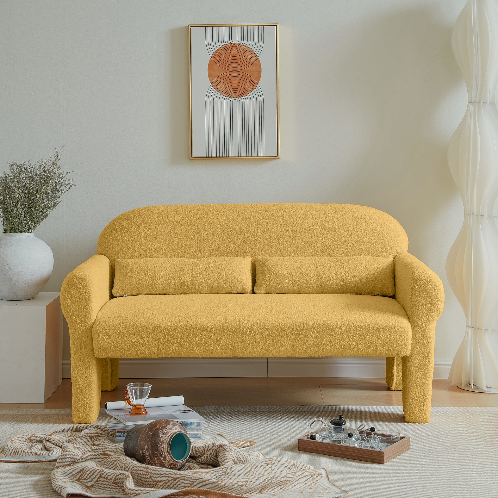 Sofa & Chair sets | Upgrade Your Living Room with the Modern Boucle Loveseat - Luxurious and Stylish | casafoyer.myshopify.com