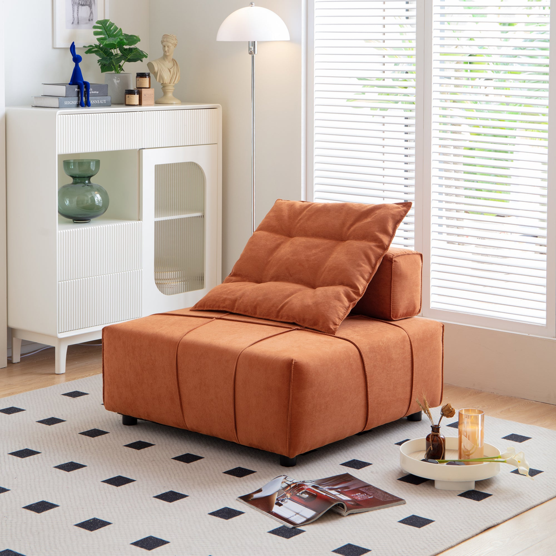 Sofa & Chair sets | Modular Sectional single sofa,Armless Chair with Removable Back Cushion -33.1inchfor living room | casafoyer.myshopify.com