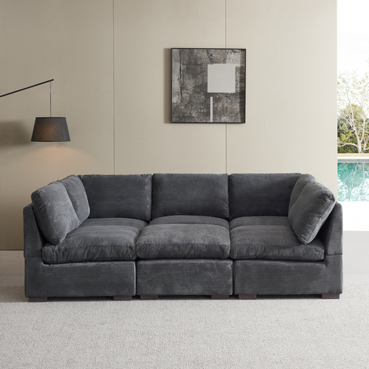 Convertible Modern Luxury Sectional Sofa Couch for Living Room - Dark Grey
