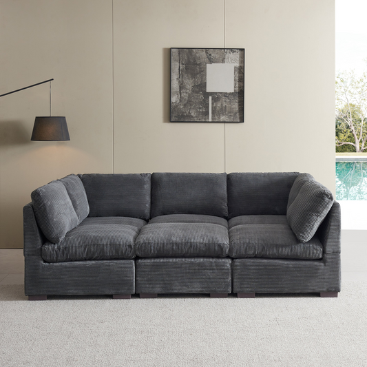 Sofa & Chair sets | Convertible Modern Luxury Sectional Sofa Couch for Living Room - Dark Grey | casafoyer.myshopify.com