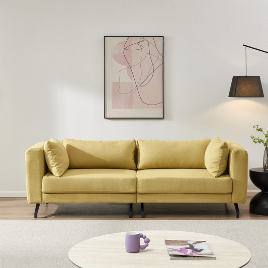 Sofa & Chair sets | Living  Room  Sofa Couch with Metal Legs Yellow Fabric | casafoyer.myshopify.com