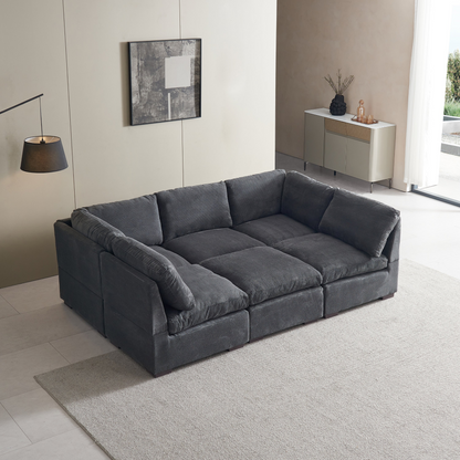 Sofa & Chair sets | Convertible Modern Luxury Sectional Sofa Couch for Living Room - Dark Grey | casafoyer.myshopify.com