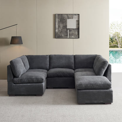 Sofa & Chair sets | Convertible Modern Luxury Sectional Sofa Couch for Living Room - Dark Grey | casafoyer.myshopify.com