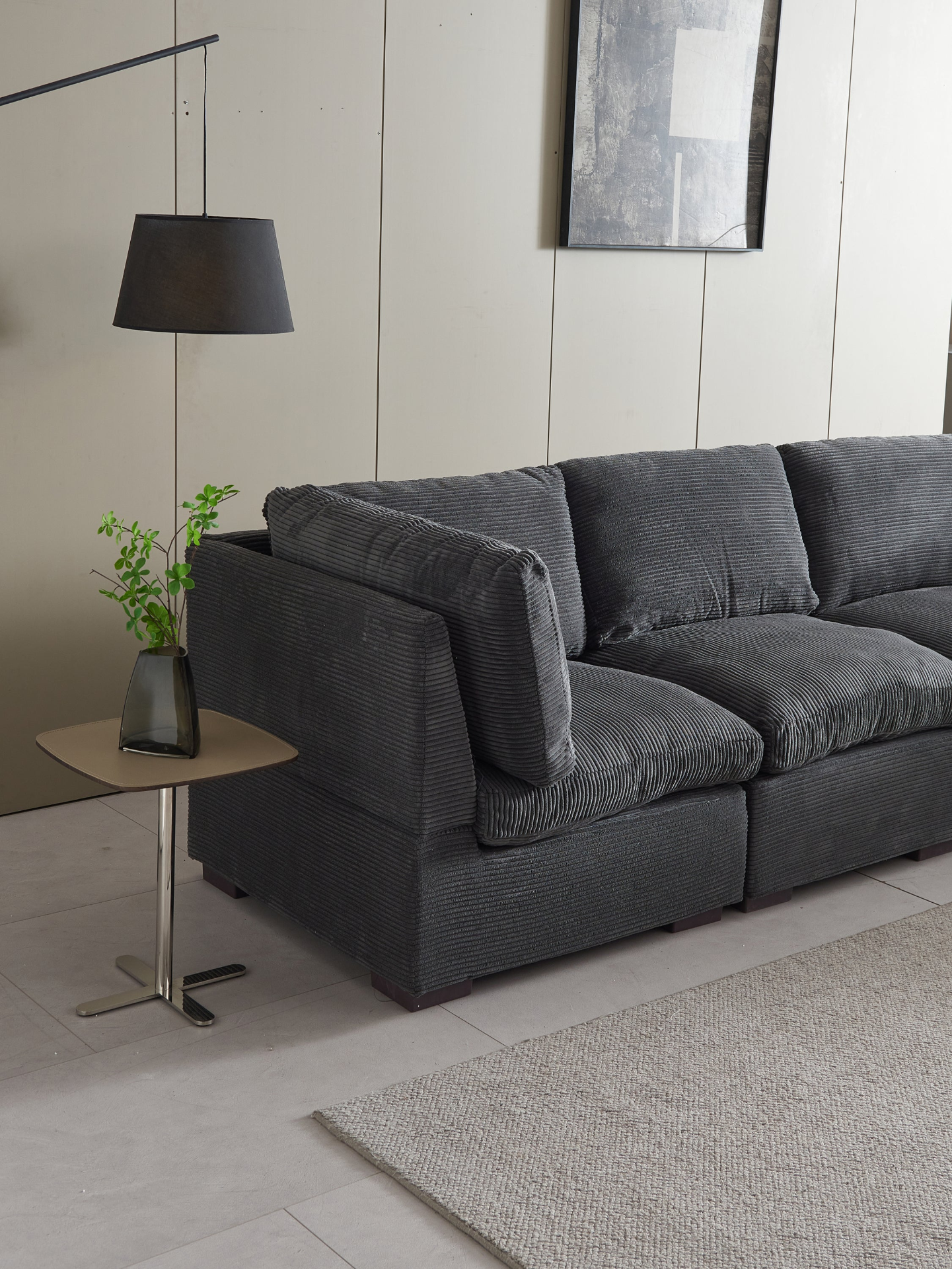 Sofa & Chair sets | Convertible Modern Luxury Sectional Sofa Couch for Living Room - Dark Grey | casafoyer.myshopify.com