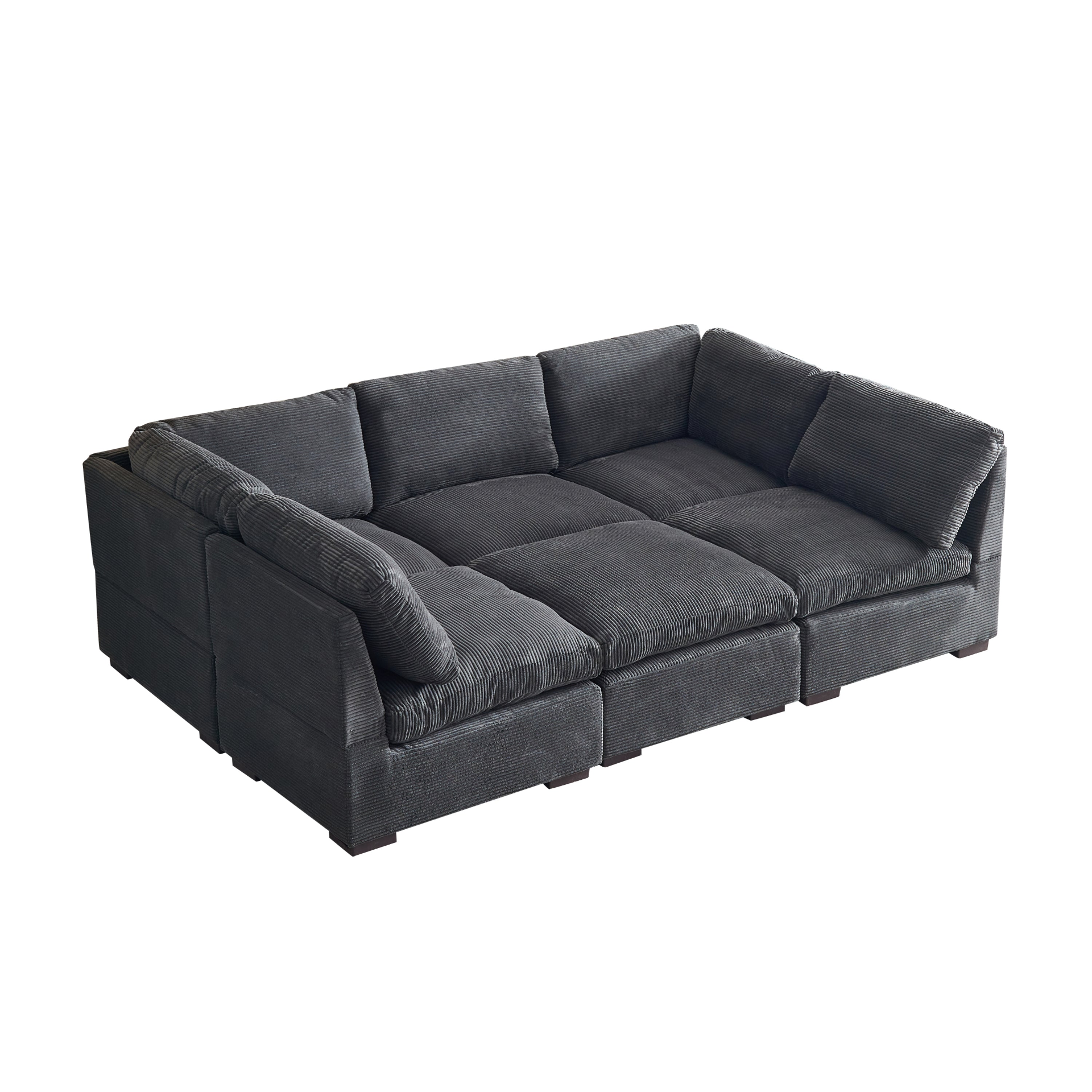 Sofa & Chair sets | Convertible Modern Luxury Sectional Sofa Couch for Living Room - Dark Grey | casafoyer.myshopify.com