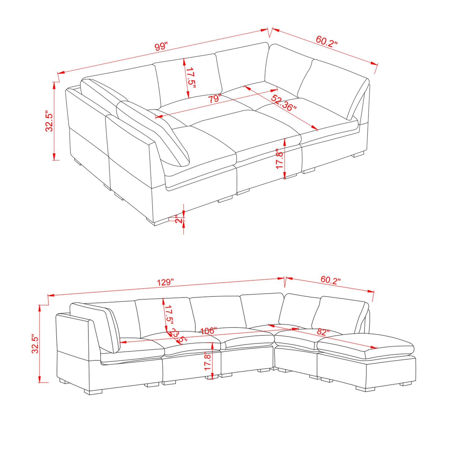 Sofa & Chair sets | Convertible Modern Luxury Sectional Sofa Couch for Living Room - Dark Grey | casafoyer.myshopify.com