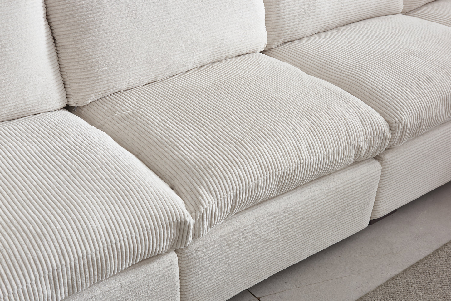 Sofa & Chair sets | Convertible Modern Luxury Sectional Sofa Couch for Living Room | Quality Corduroy Upholstery | Modular Sofa Solid Wood Leg Couch - Beige | casafoyer.myshopify.com