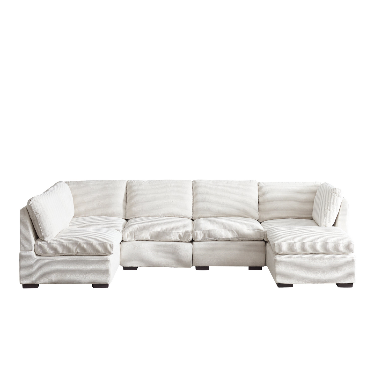 Sofa & Chair sets | Convertible Modern Luxury Sectional Sofa Couch for Living Room | Quality Corduroy Upholstery | Modular Sofa Solid Wood Leg Couch - Beige | casafoyer.myshopify.com