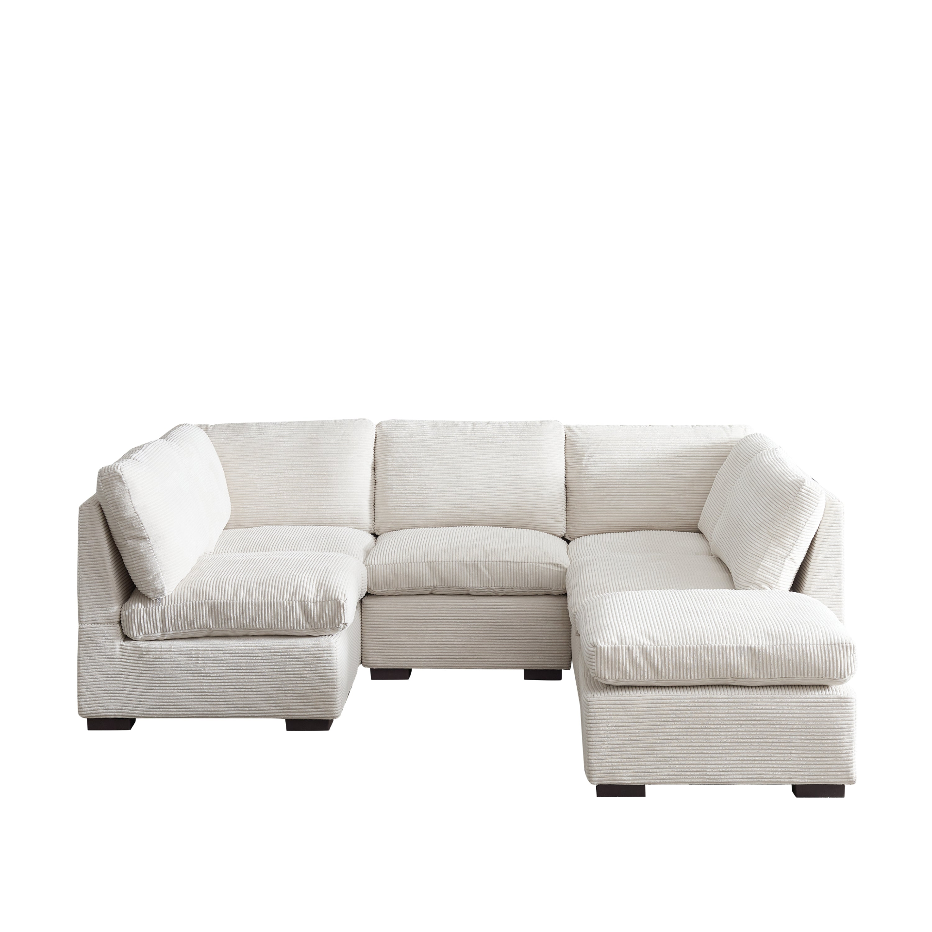 Sofa & Chair sets | Convertible Modern Luxury Sectional Sofa Couch for Living Room | Quality Corduroy Upholstery | Modular Sofa Solid Wood Leg Couch - Beige | casafoyer.myshopify.com