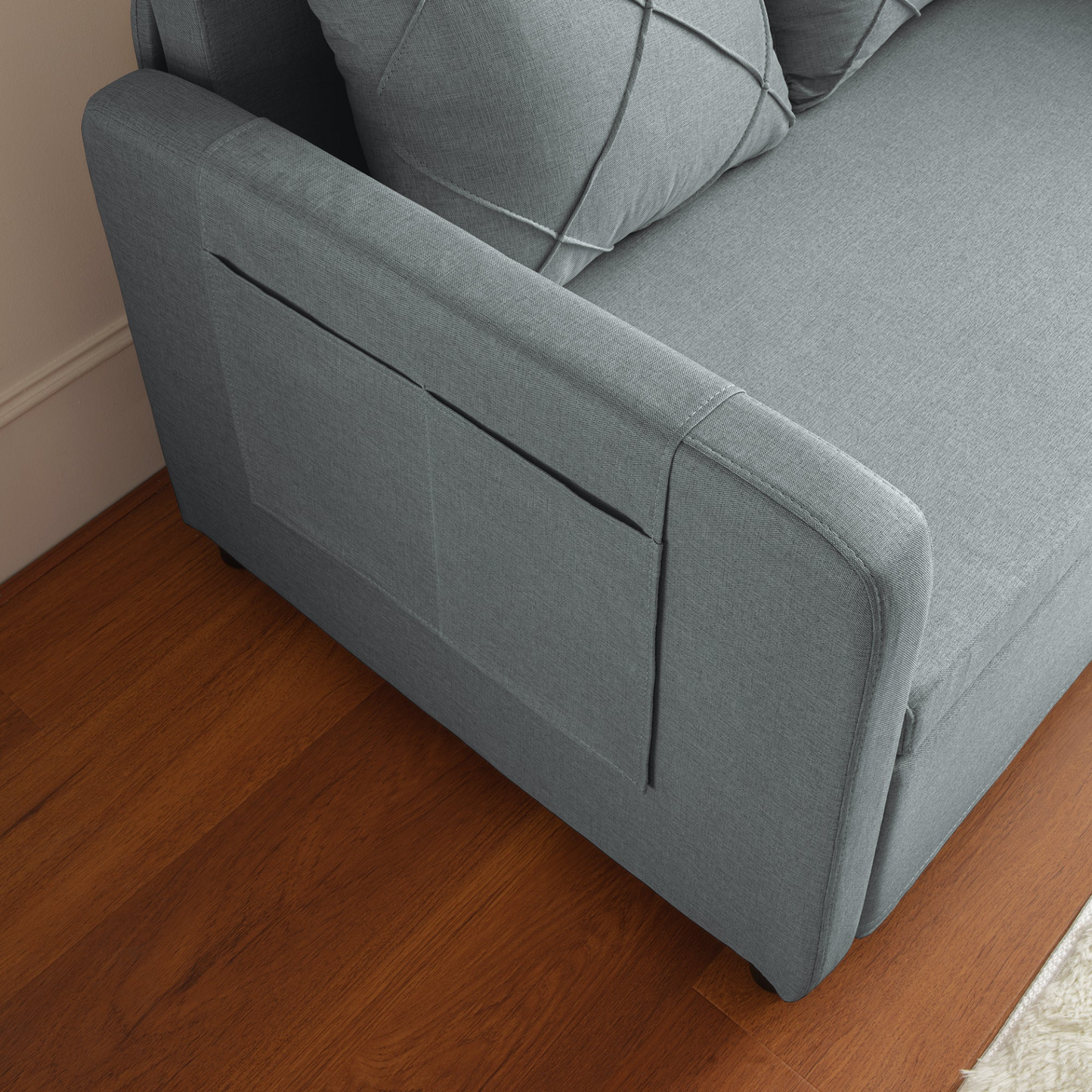 Sofa & Chair sets | Modern Love Seat Futon Sofa Bed with Headboard,Linen Love seat Couch,Pull Out Sofa Bed With 2 Pillows & 2 Sides Pockets for Any Small Spaces | casafoyer.myshopify.com