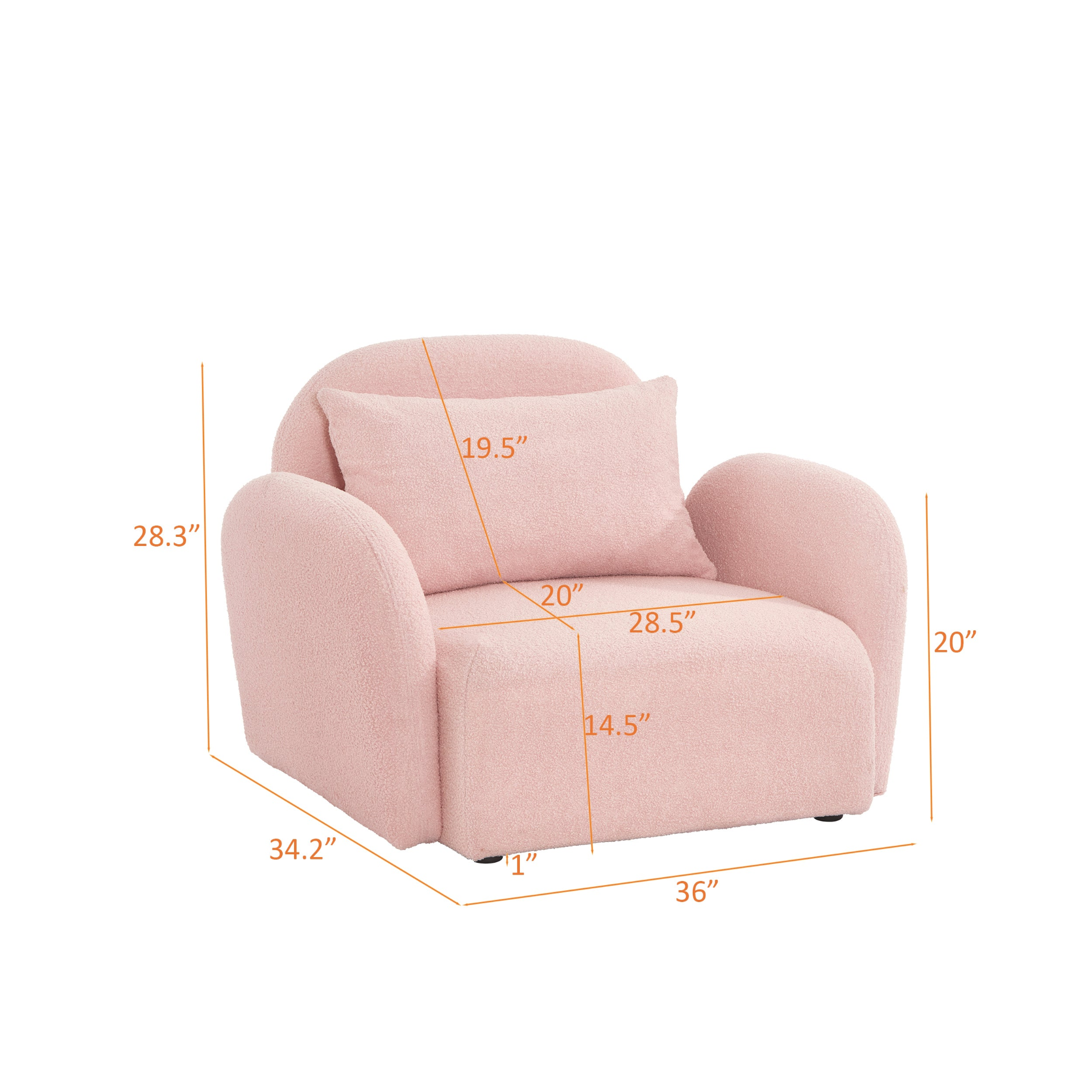 Sofa & Chair sets | Living Room Furniture Lazy Sofa Chair Teddy Fabric Pink | casafoyer.myshopify.com