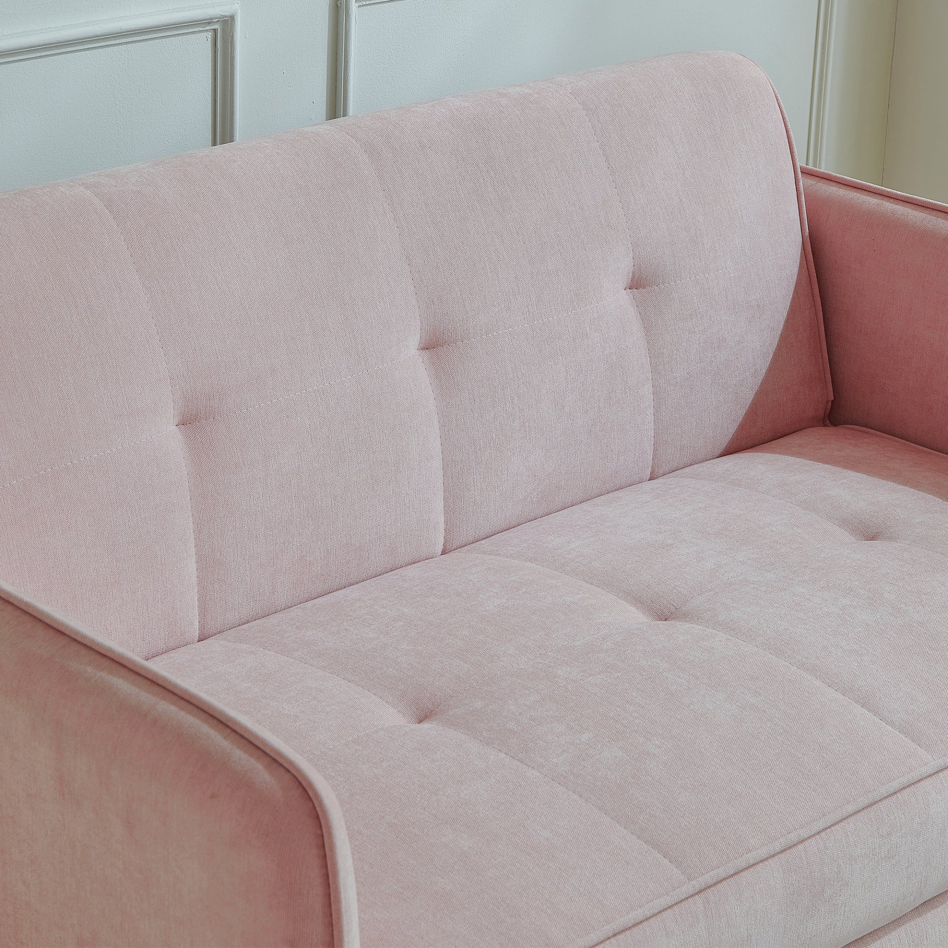 Sofa & Chair sets | Chenille Fabric Pull-Out Sofa Bed, Sleeper Loveseat Couch with Adjustable Armrests - Pink | casafoyer.myshopify.com