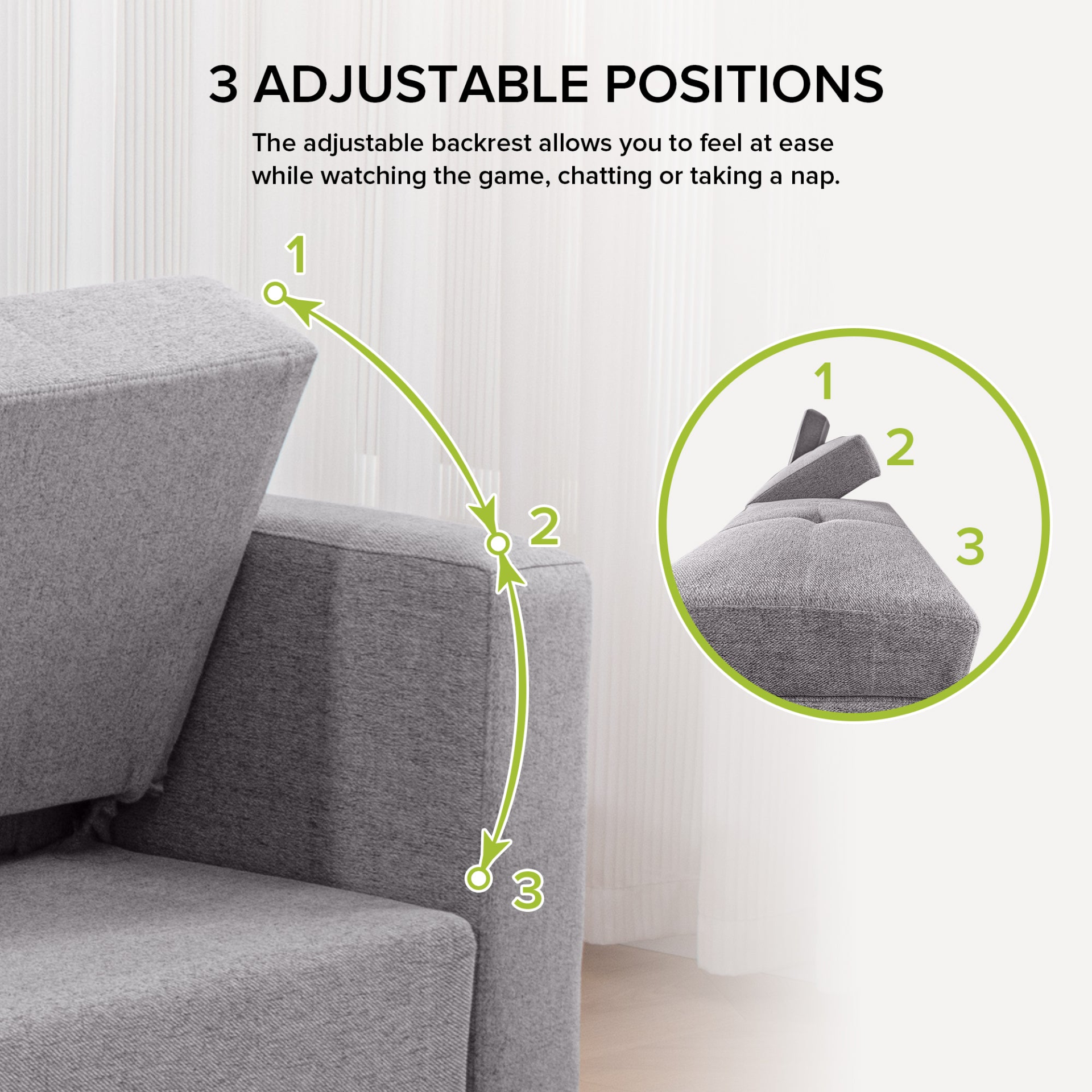 [product_type] | 84" Adjustable Backrest Sofa Bed - Modern Linen Sleeper with USB Ports & Cup Holders | casafoyer.myshopify.com