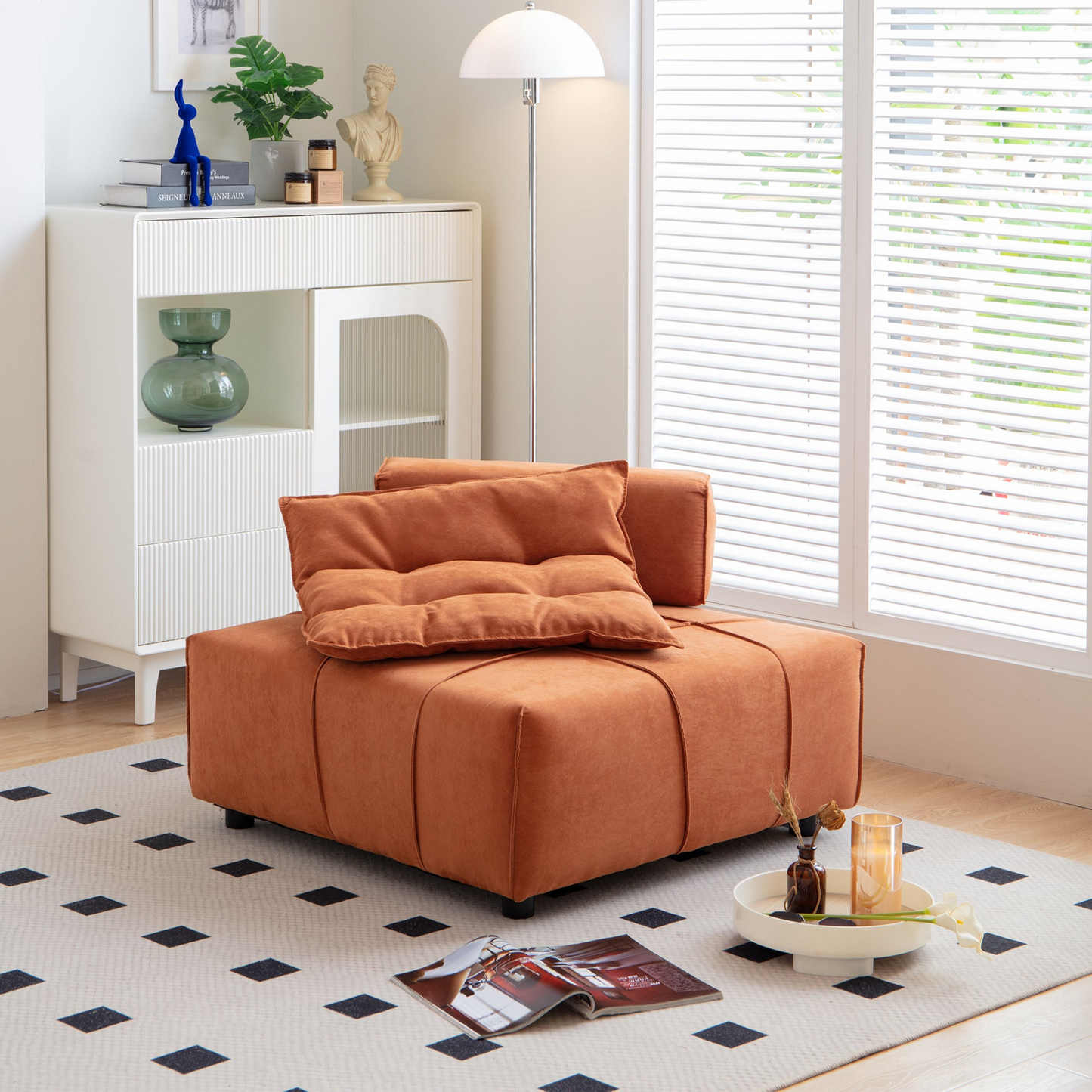 Sofa & Chair sets | Modular Sectional single sofa,Armless Chair with Removable Back Cushion -33.1inchfor living room | casafoyer.myshopify.com