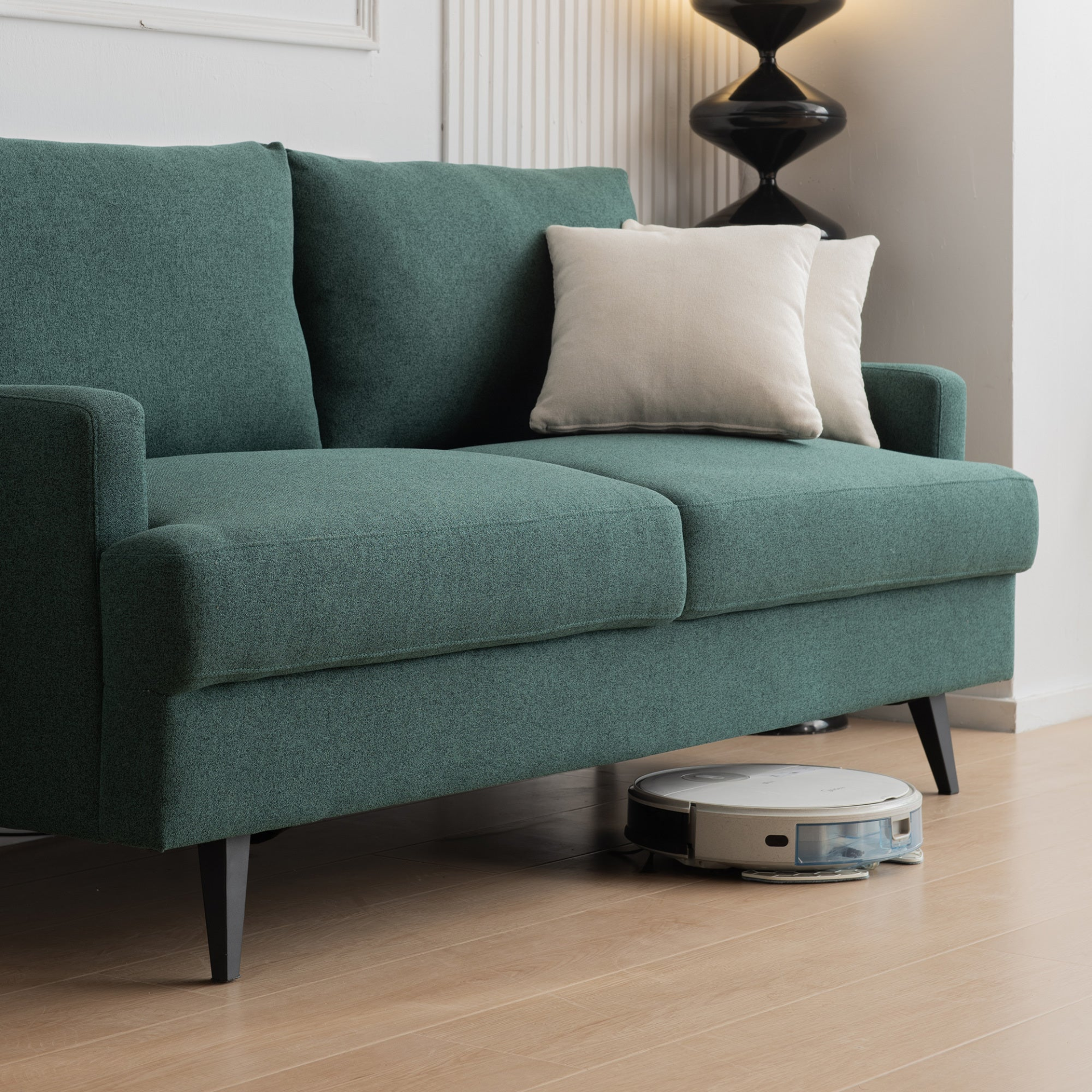 [product_type] | 64" W Fabric Upholstered Love seat with Metal Legs/High Resilience Sponge Couch - Emerald | casafoyer.myshopify.com