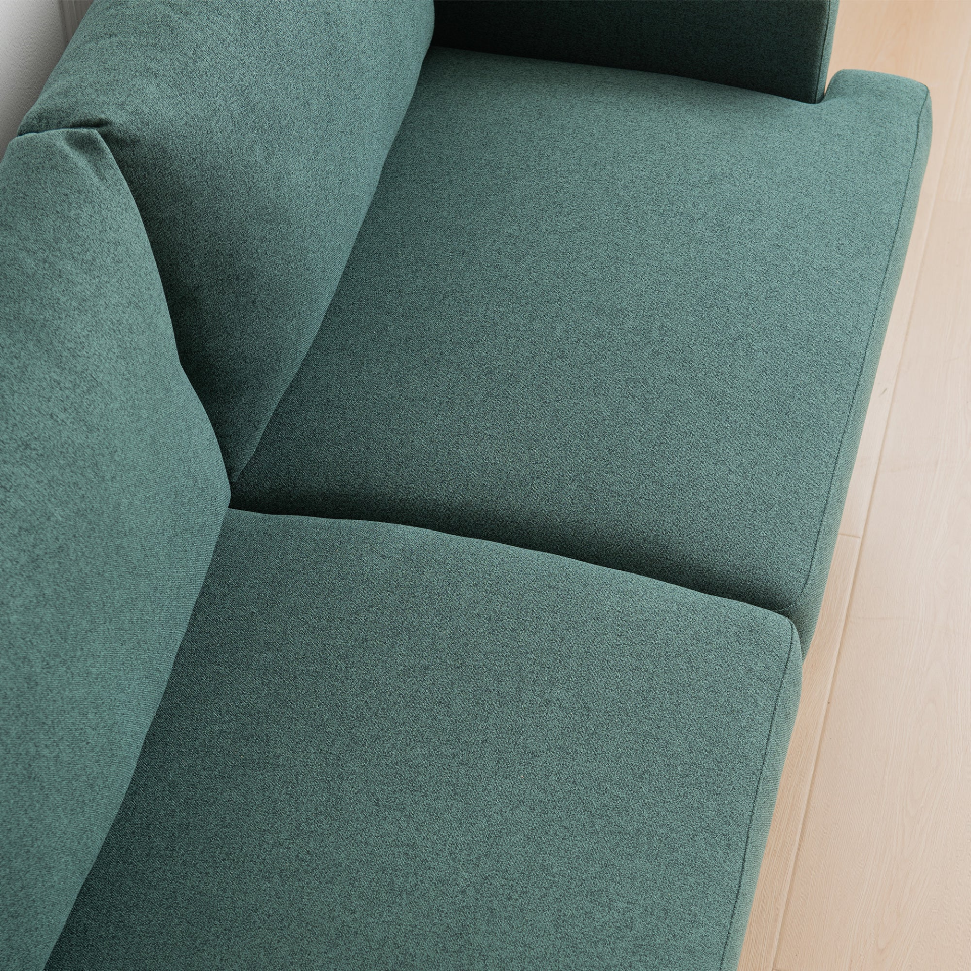 [product_type] | 64" W Fabric Upholstered Love seat with Metal Legs/High Resilience Sponge Couch - Emerald | casafoyer.myshopify.com