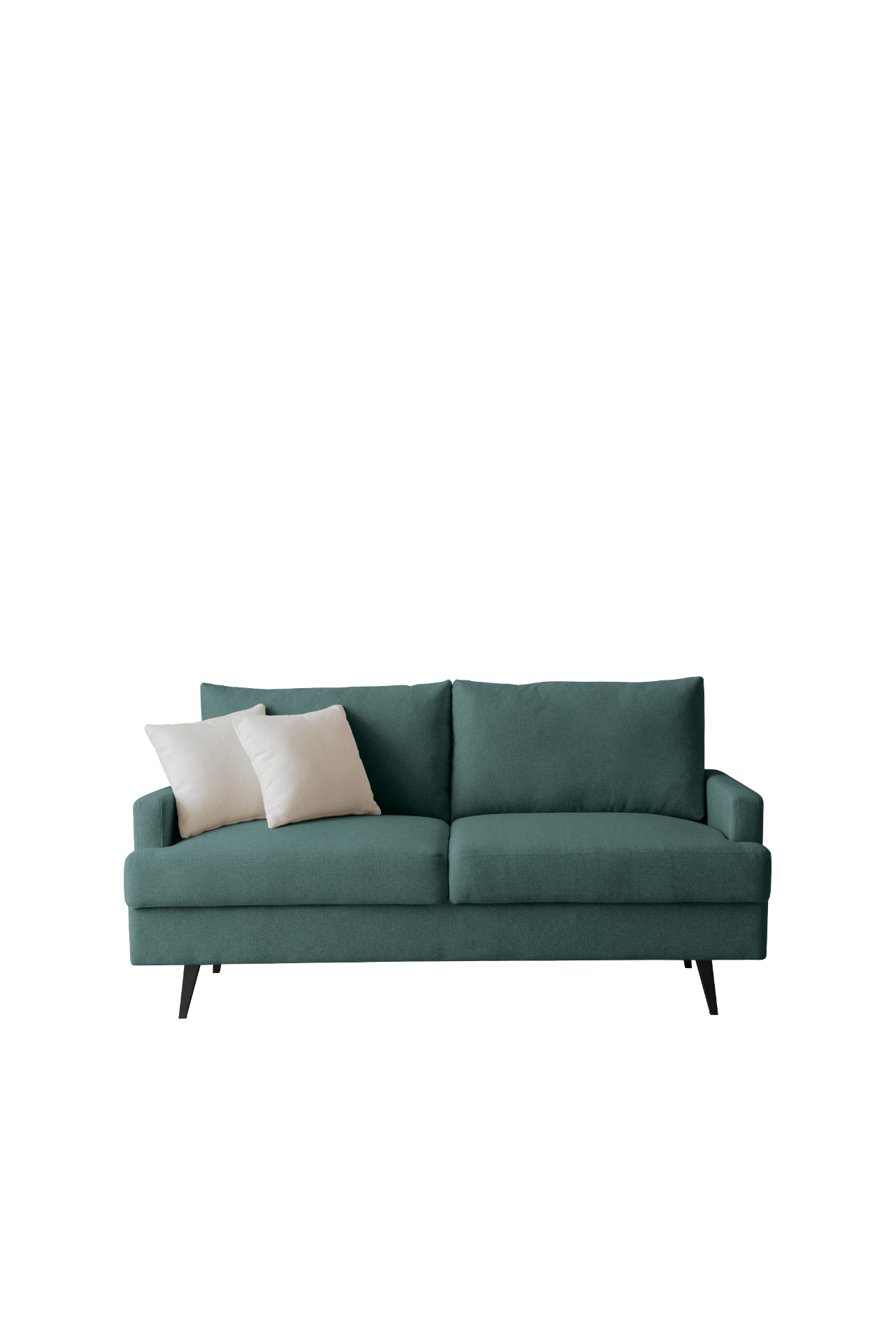 [product_type] | 64" W Fabric Upholstered Love seat with Metal Legs/High Resilience Sponge Couch - Emerald | casafoyer.myshopify.com