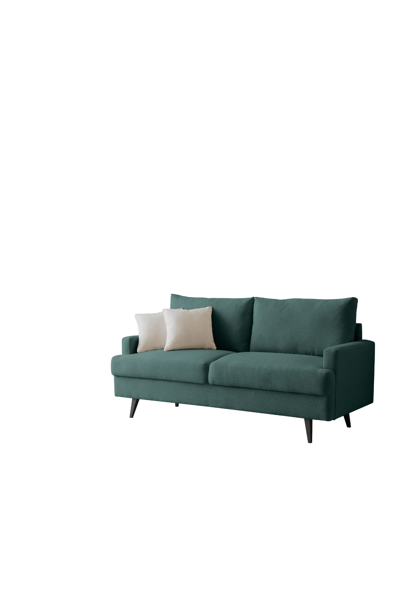 [product_type] | 64" W Fabric Upholstered Love seat with Metal Legs/High Resilience Sponge Couch - Emerald | casafoyer.myshopify.com