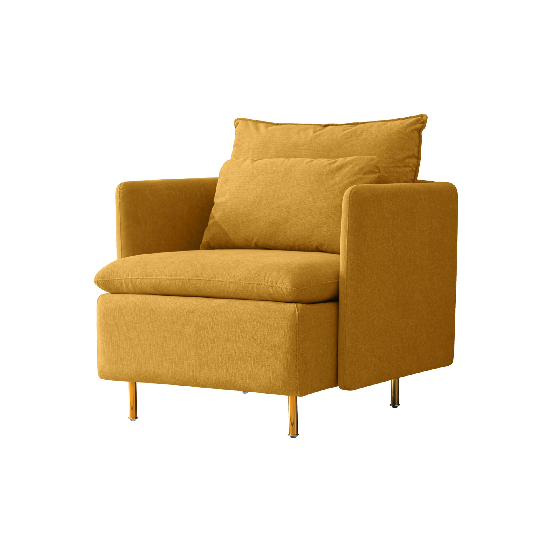 Sofa & Chair sets | Modern Fabric Accent Armchair - Yellow Cotton Linen-30.7'' | casafoyer.myshopify.com