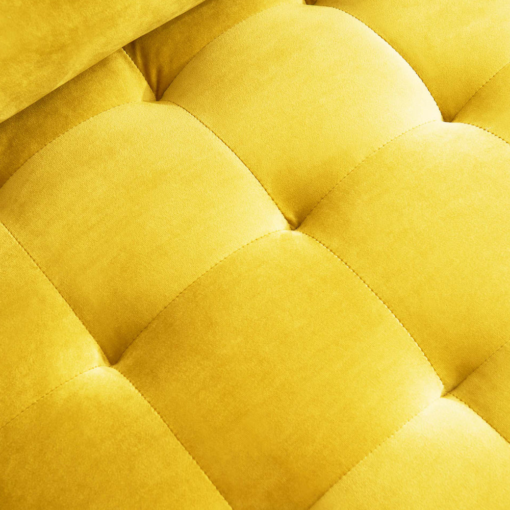 Sofa & Chair sets | Modern Velvet Fabric Sofa 71" - Yellow | Luxurious Design | casafoyer.myshopify.com