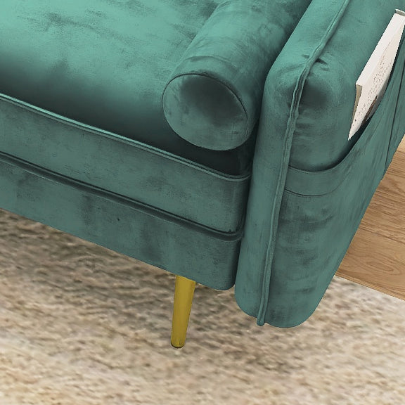 [product_type] | 71'' Velvet Sofa - Mid Century Couch with 2 Throw Pillows & Pockets for Living Room, Green | casafoyer.myshopify.com